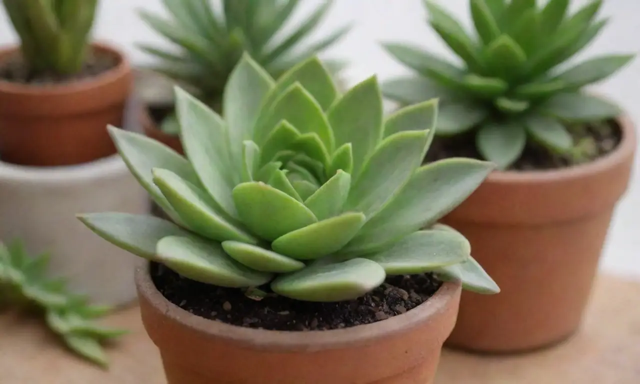 Create a calming, minimalist space with light colors and succulents