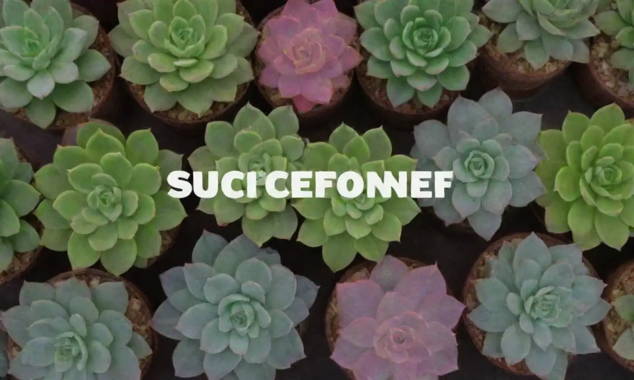 A vibrant wallpaper with succulent plants and bold text for niche hashtags