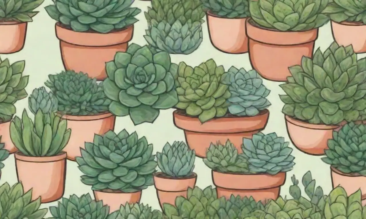 Vibrant wallpaper with lush succulents and care tips in soothing greens