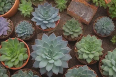 Colorful succulents and eco-friendly tools promote sustainable gardening