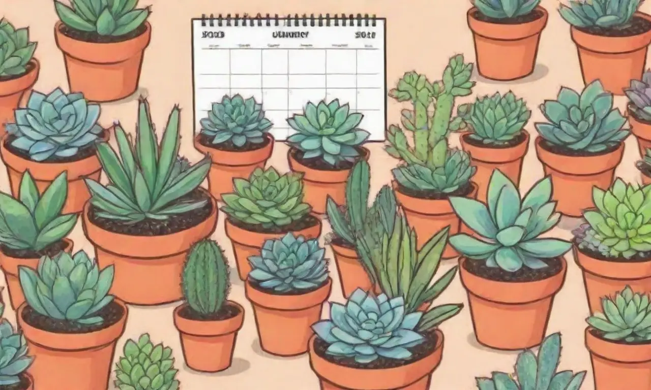 Colorful succulents and a digital calendar highlight community engagement with vibrant graphics