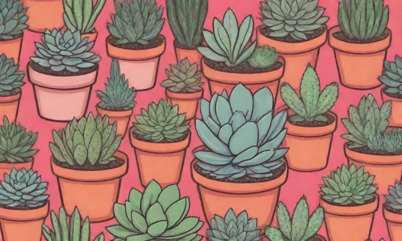 A vibrant wallpaper showcases ten unique succulents for plant enthusiasts