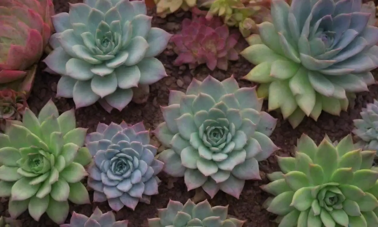 Colorful succulents with varying shapes and textures are highlighted in an informative nature-inspired design