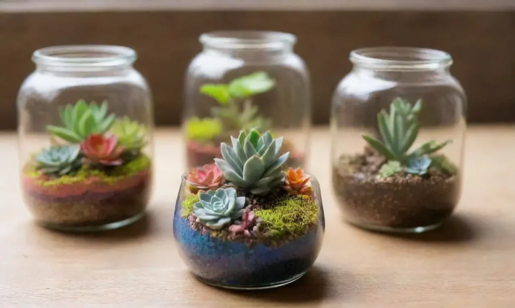 Colorful handmade terrarium kits for unique indoor decor and gifts