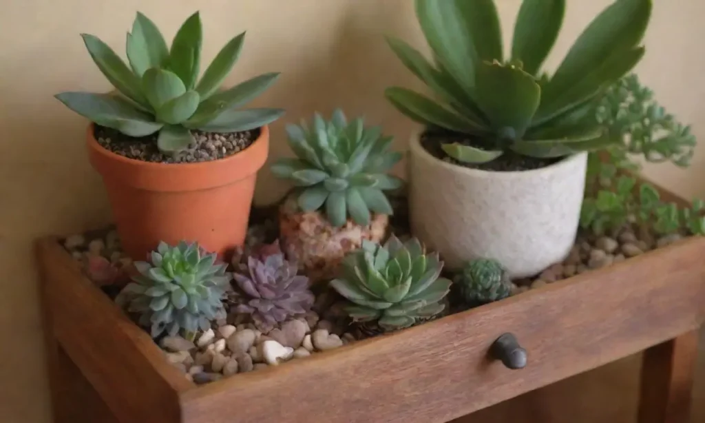 Vibrant succulents create a cozy