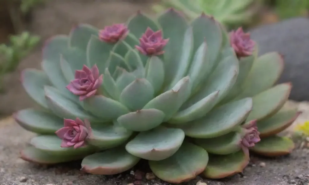 A vibrant garden ecosystem flourishes with colorful succulents and local wildlife