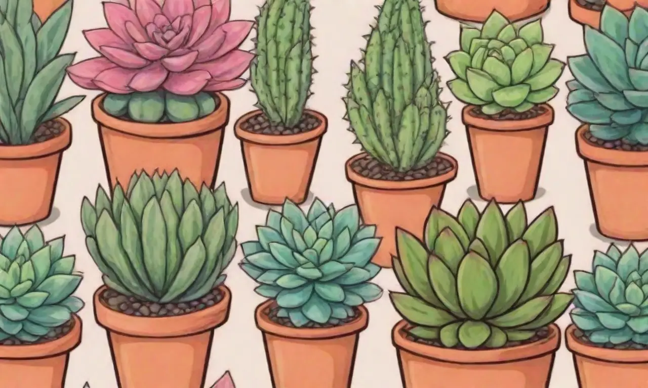 A subscription box featuring colorful succulents and caring tips with vibrant botanical illustrations